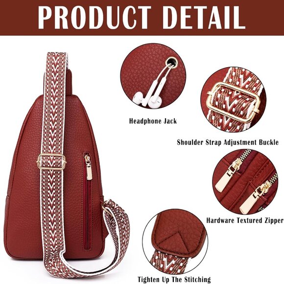 Versatile Chest Bag with Smooth Zipper - Adjustable Unisex Crossbody Handbag - Picture 3 of 7